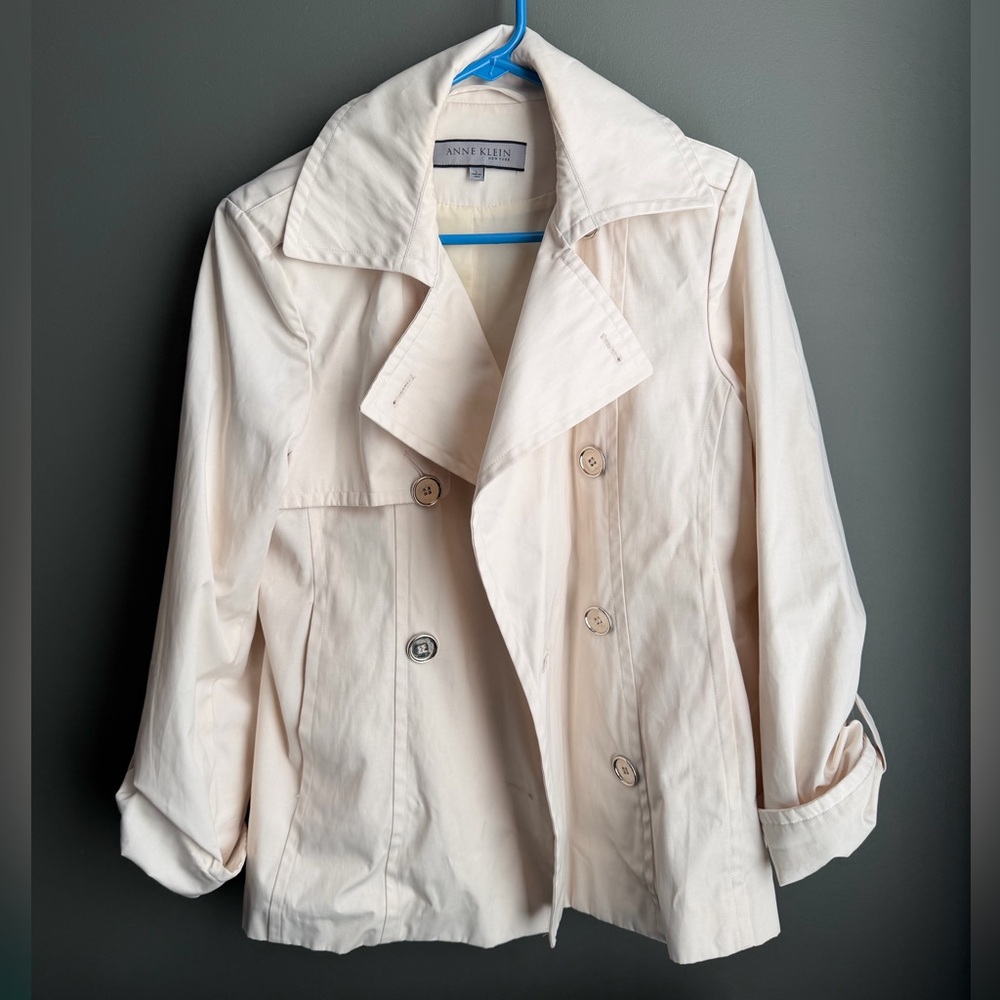 Anne Klein Women's Off-White Pea Coat